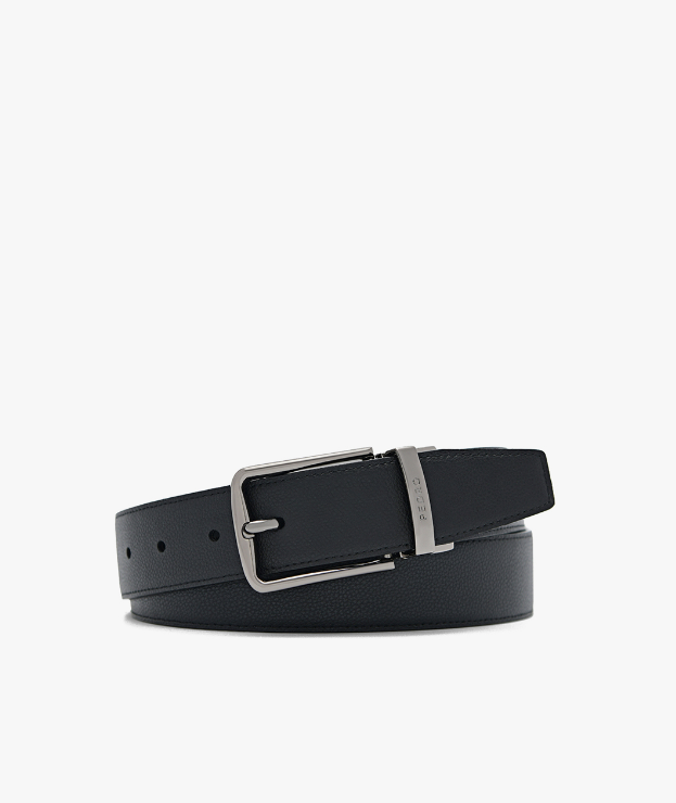Embossed Leather Reversible Pin Belt