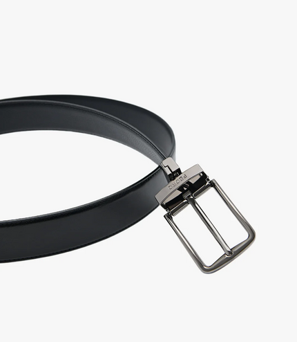 Embossed Leather Reversible Pin Belt