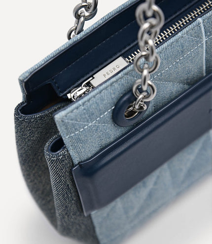 PEDRO Studio Gigi Denim Shoulder Bag in Pixel