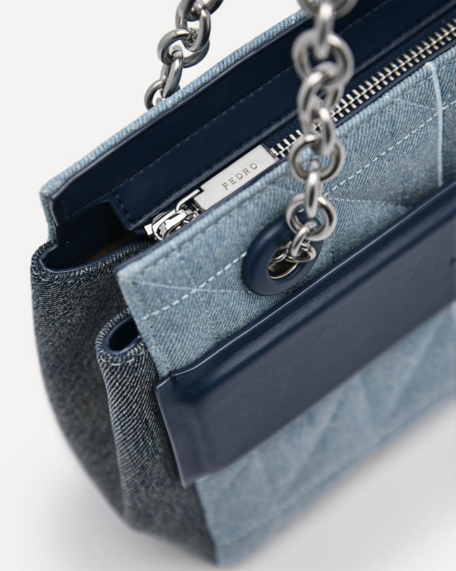 PEDRO Studio Gigi Denim Shoulder Bag in Pixel