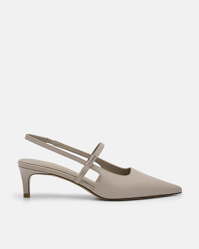 PEDRO Studio Amerie Leather Heel Pumps - Taupe