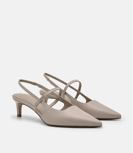 PEDRO Studio Amerie Leather Heel Pumps - Taupe