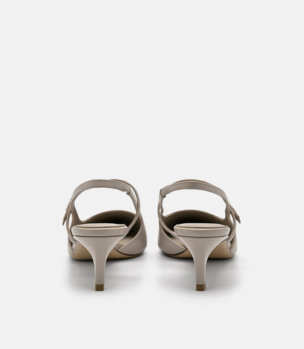PEDRO Studio Amerie Leather Heel Pumps - Taupe