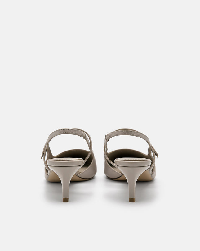 PEDRO Studio Amerie Leather Heel Pumps - Taupe