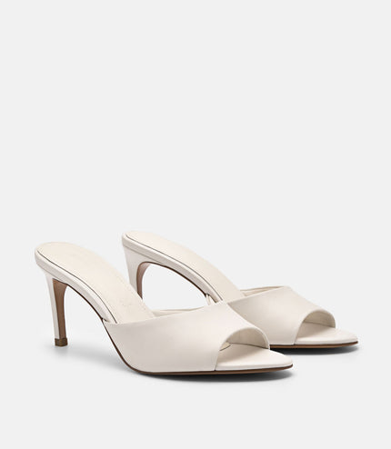 PEDRO Studio Ashley Leather Heel Sandals - Chalk
