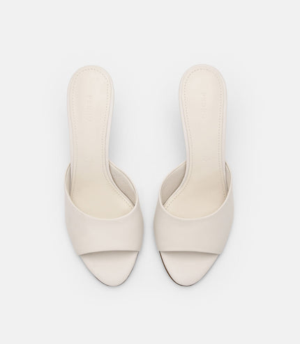 PEDRO Studio Ashley Leather Heel Sandals - Chalk