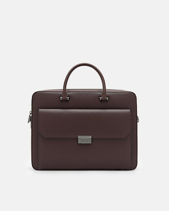 Henry Textured Leather Briefcase