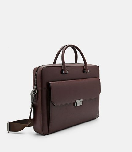 Henry Textured Leather Briefcase