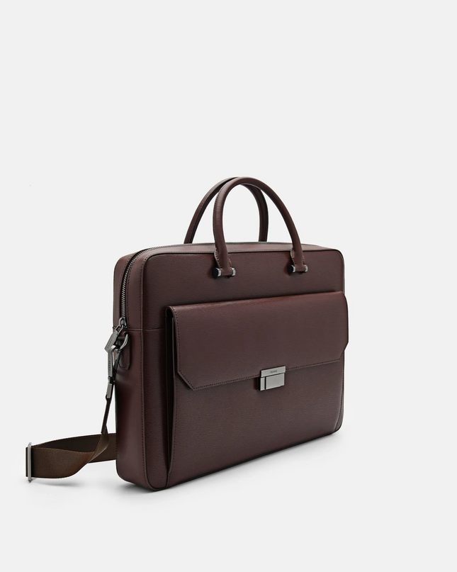 Henry Textured Leather Briefcase