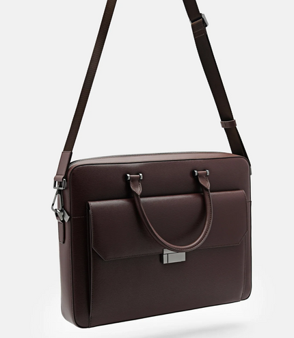 Henry Textured Leather Briefcase