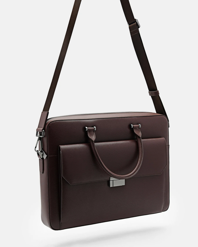 Henry Textured Leather Briefcase