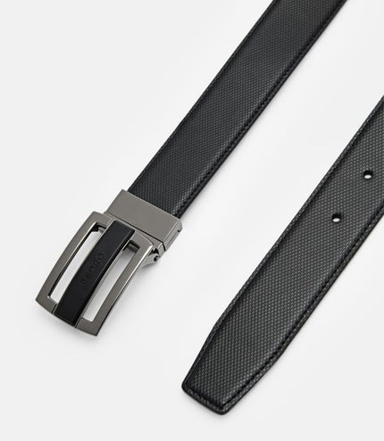 Embossed Leather Reversible Tang Belt