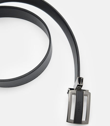 Embossed Leather Reversible Tang Belt