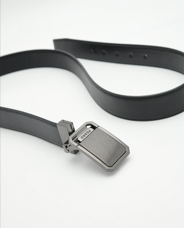 Embossed Leather Reversible Tang Belt