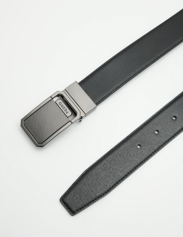 Embossed Leather Reversible Tang Belt