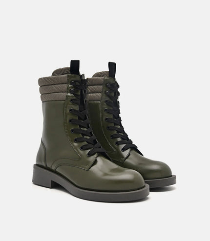PEDRO Icon Leather Ankle Boots - Military Green