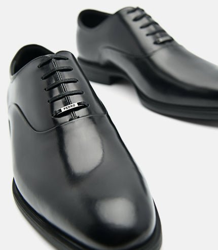 Altitude Lightweight Leather Oxford Shoes - Black