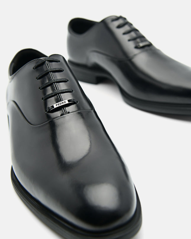 Altitude Lightweight Leather Oxford Shoes - Black