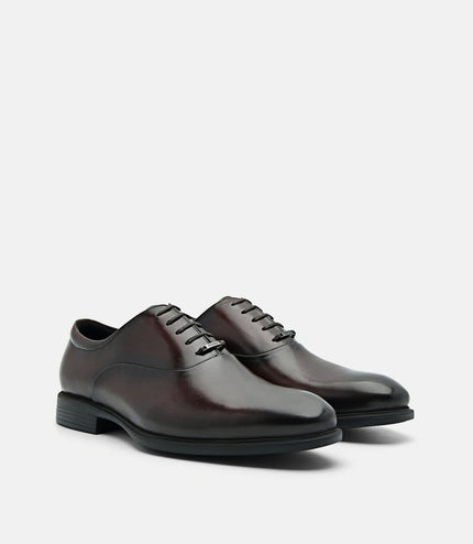 Altitude Lightweight Leather Oxford Shoes - Dark Brown