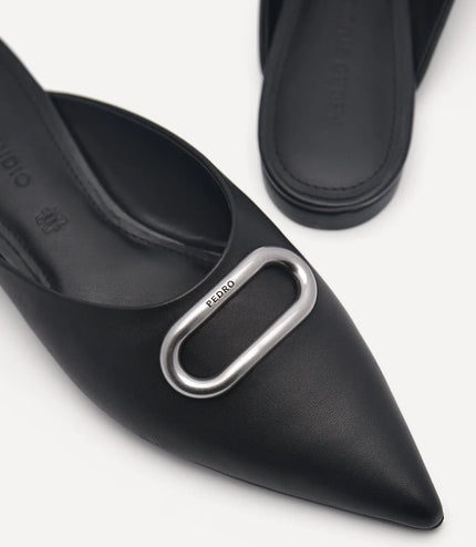 PEDRO Studio Kate Leather Mules - Black