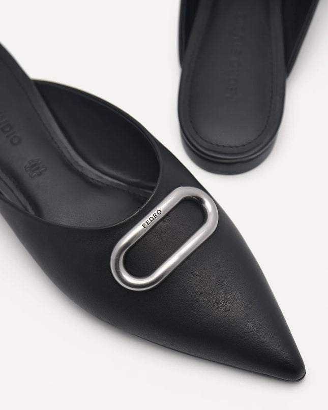 PEDRO Studio Kate Leather Mules - Black