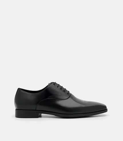 Altitude Lightweight Leather Oxford Shoes - Black
