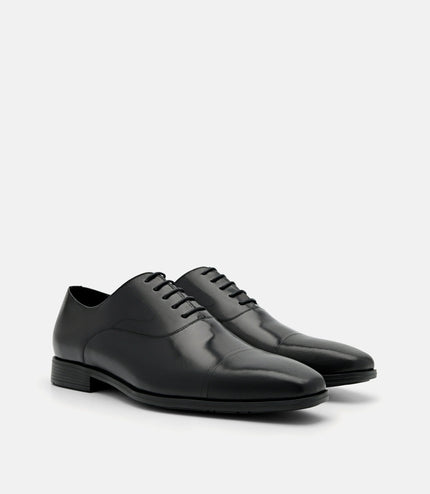 Altitude Lightweight Leather Oxford Shoes - Black