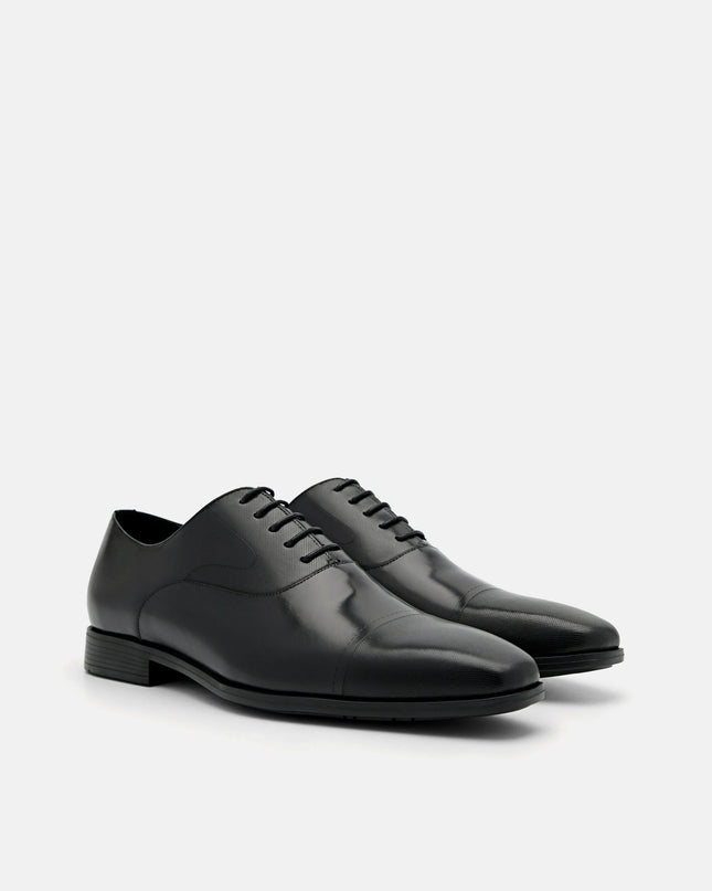 Altitude Lightweight Leather Oxford Shoes - Black