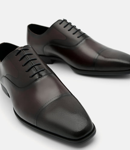 Altitude Lightweight Leather Oxford Shoes - Brown