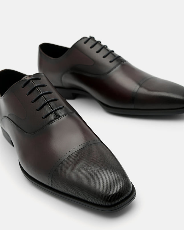 Altitude Lightweight Leather Oxford Shoes - Brown