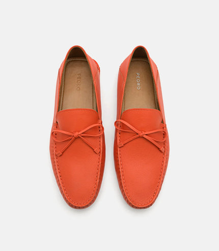 Leto Leather Loafers - Orange