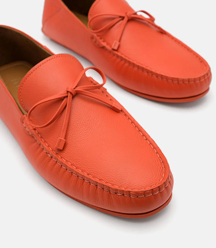Leto Leather Loafers - Orange