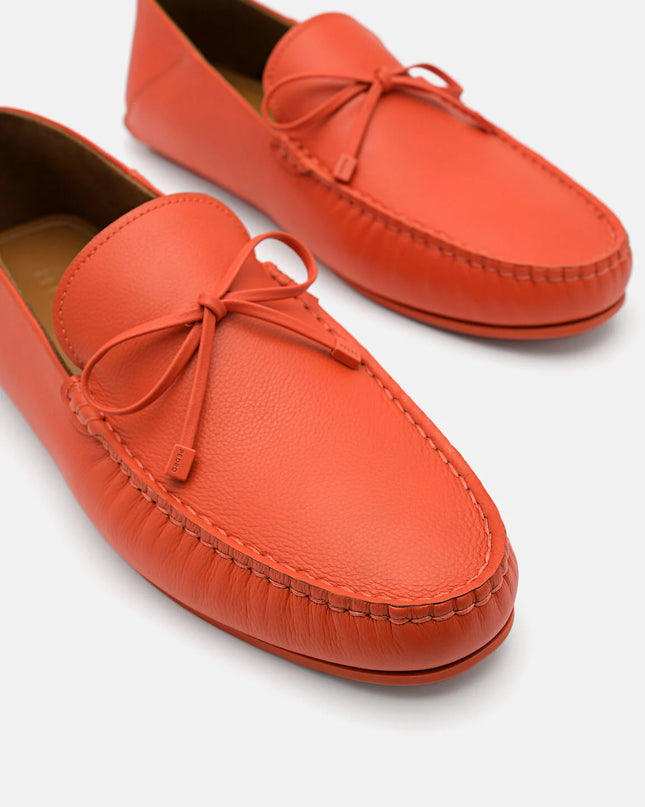 Leto Leather Loafers - Orange