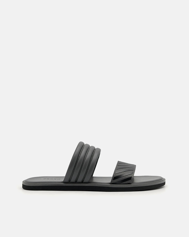 Band Slide Sandals - Black