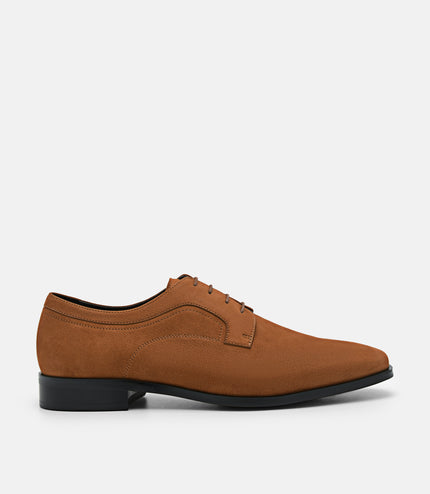 Leather Derby Shoes - Cognac