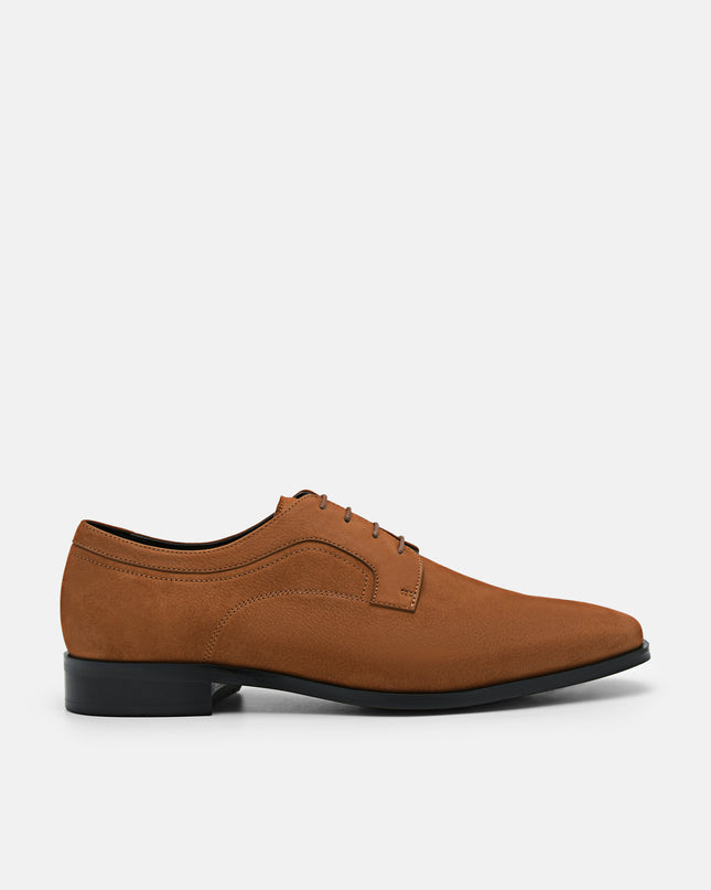 Leather Derby Shoes - Cognac