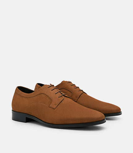 Leather Derby Shoes - Cognac
