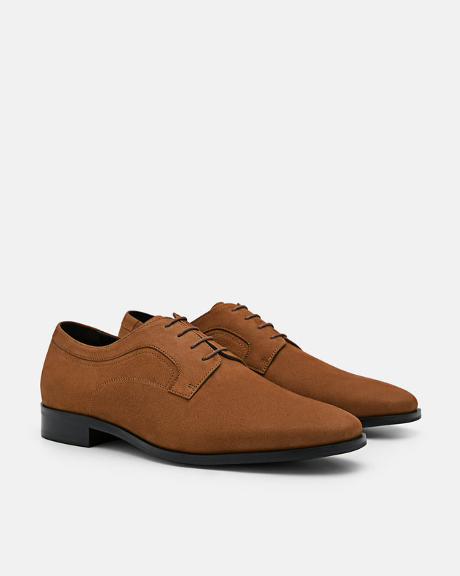 Leather Derby Shoes - Cognac