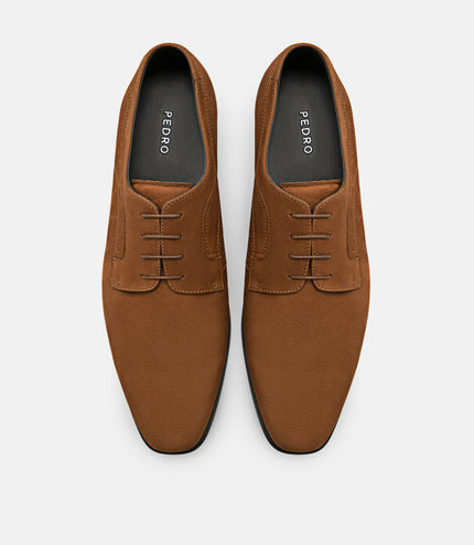Leather Derby Shoes - Cognac
