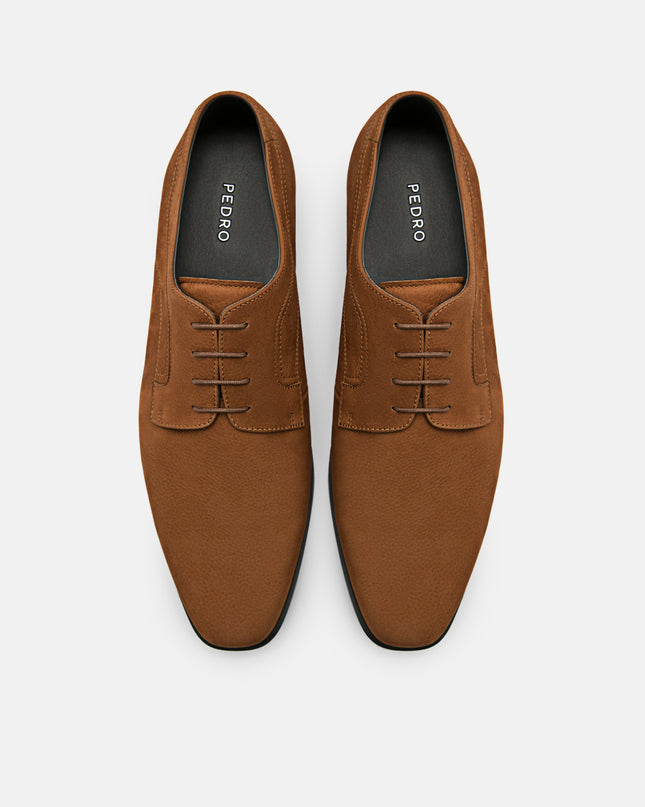 Leather Derby Shoes - Cognac