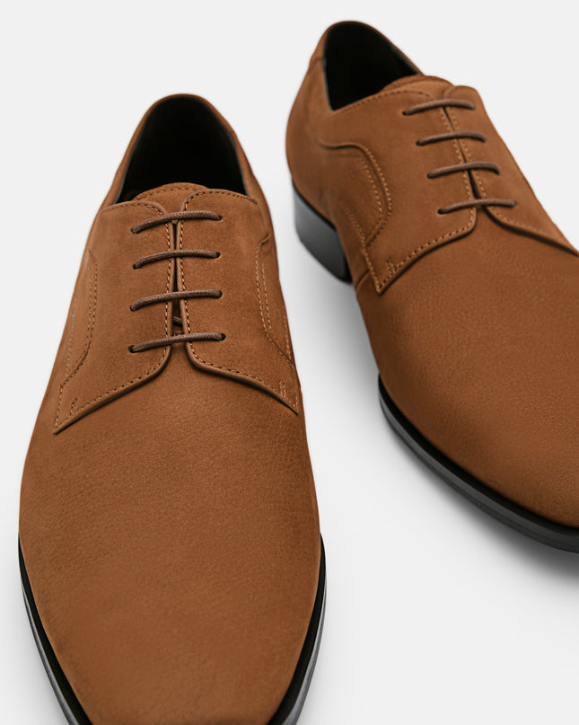 Leather Derby Shoes - Cognac