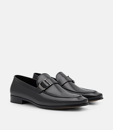 Helix Leather Loafers - Black