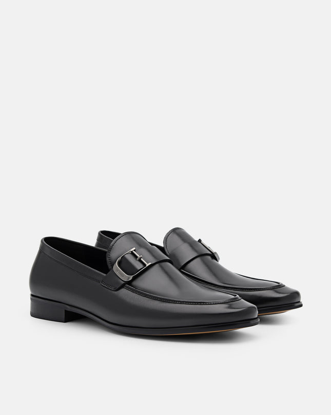 Helix Leather Loafers - Black