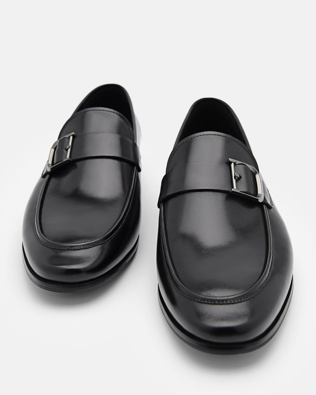 Helix Leather Loafers - Black
