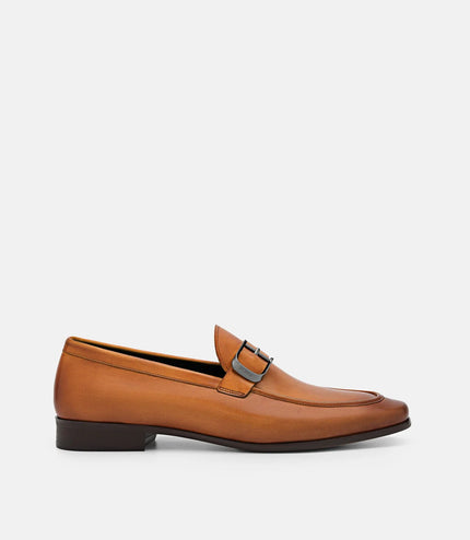 Helix Leather Loafers - Camel