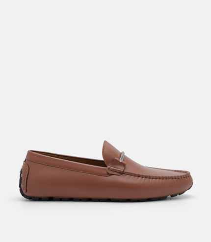 Leather Horsebit Moccasins - Brown