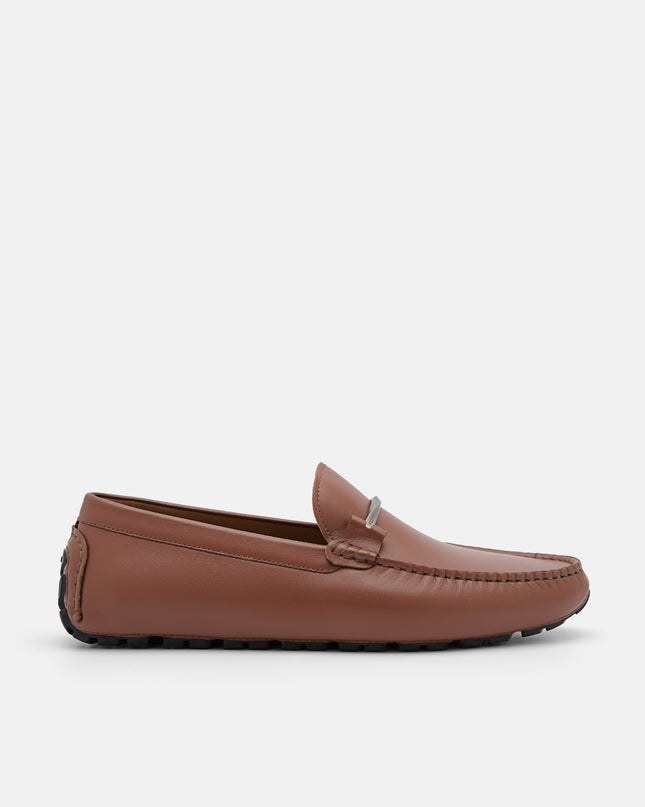 Leather Horsebit Moccasins - Brown