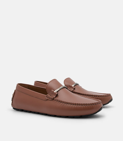 Leather Horsebit Moccasins - Brown