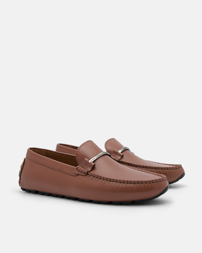 Leather Horsebit Moccasins - Brown