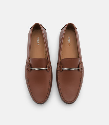 Leather Horsebit Moccasins - Brown
